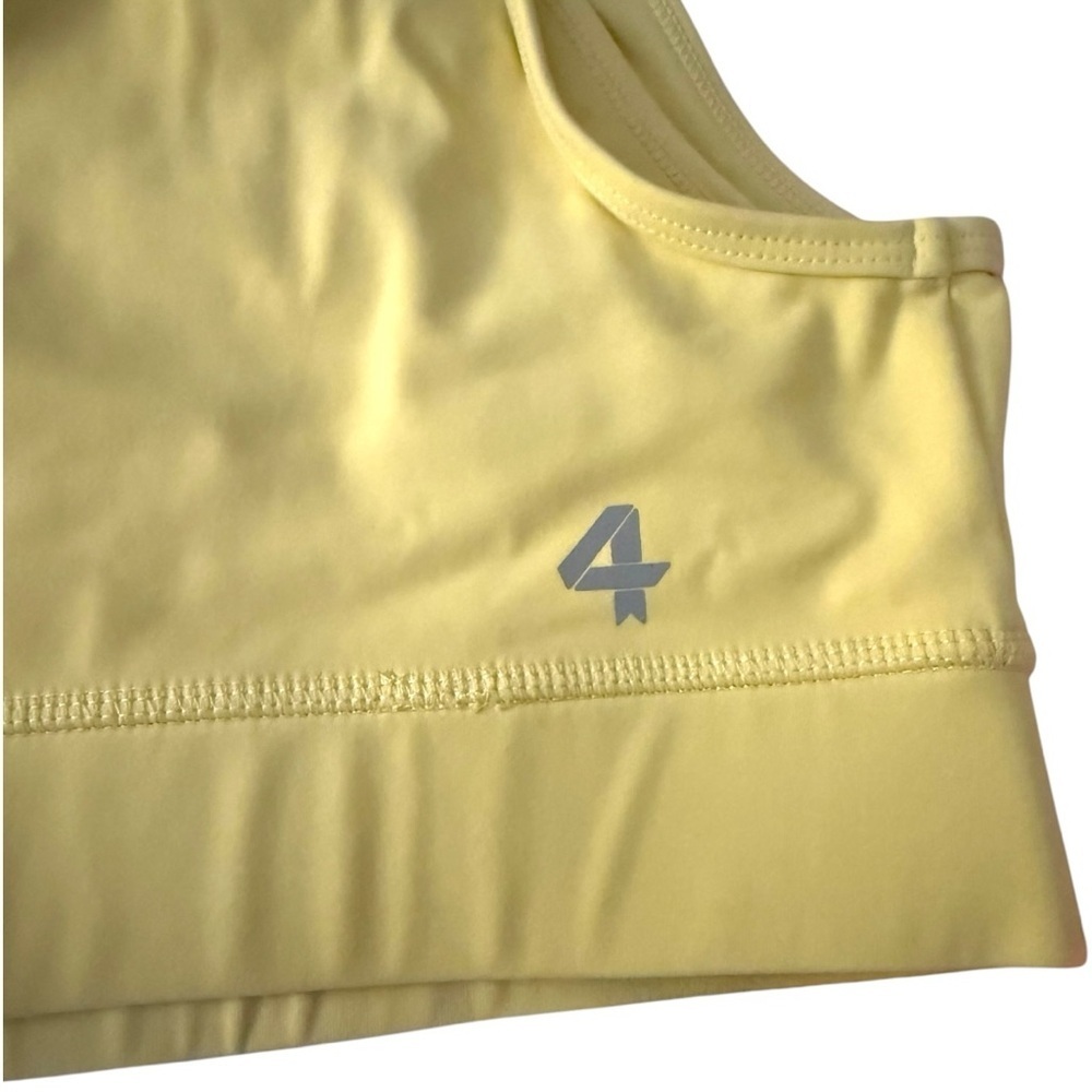 Fourlaps One Shoulder Sports Bra Yellow Size Large | Athleisure Activewear - Picture 2 of 4